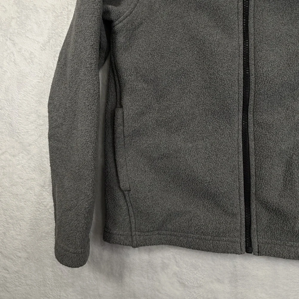 The North Face Boy's Medium 10/12 Slacker Full Zip Fleece Gray Blk Hoodie Jacket